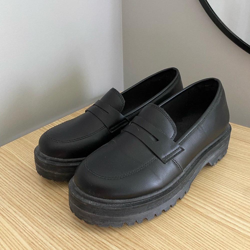 Women’s Black Platform Loafers